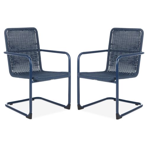 S/2 Outdoor Hutton Chairs, Navy 1 S/2 Outdoor Hutton Chairs, Navy