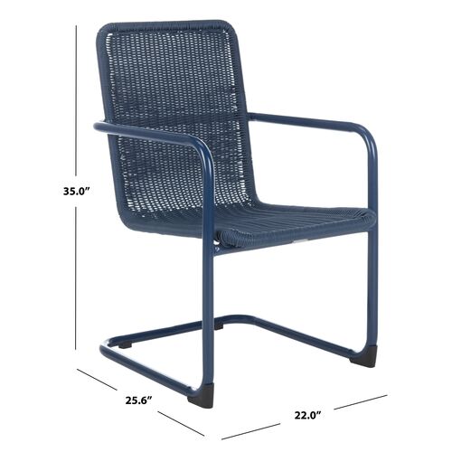 S/2 Outdoor Hutton Chairs, Navy 11 S/2 Outdoor Hutton Chairs, Navy