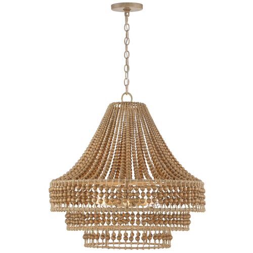 Silas 6-Light Beaded Chandelier, Natural Jute 1 Silas 6-Light Beaded Chandelier, Natural Jute