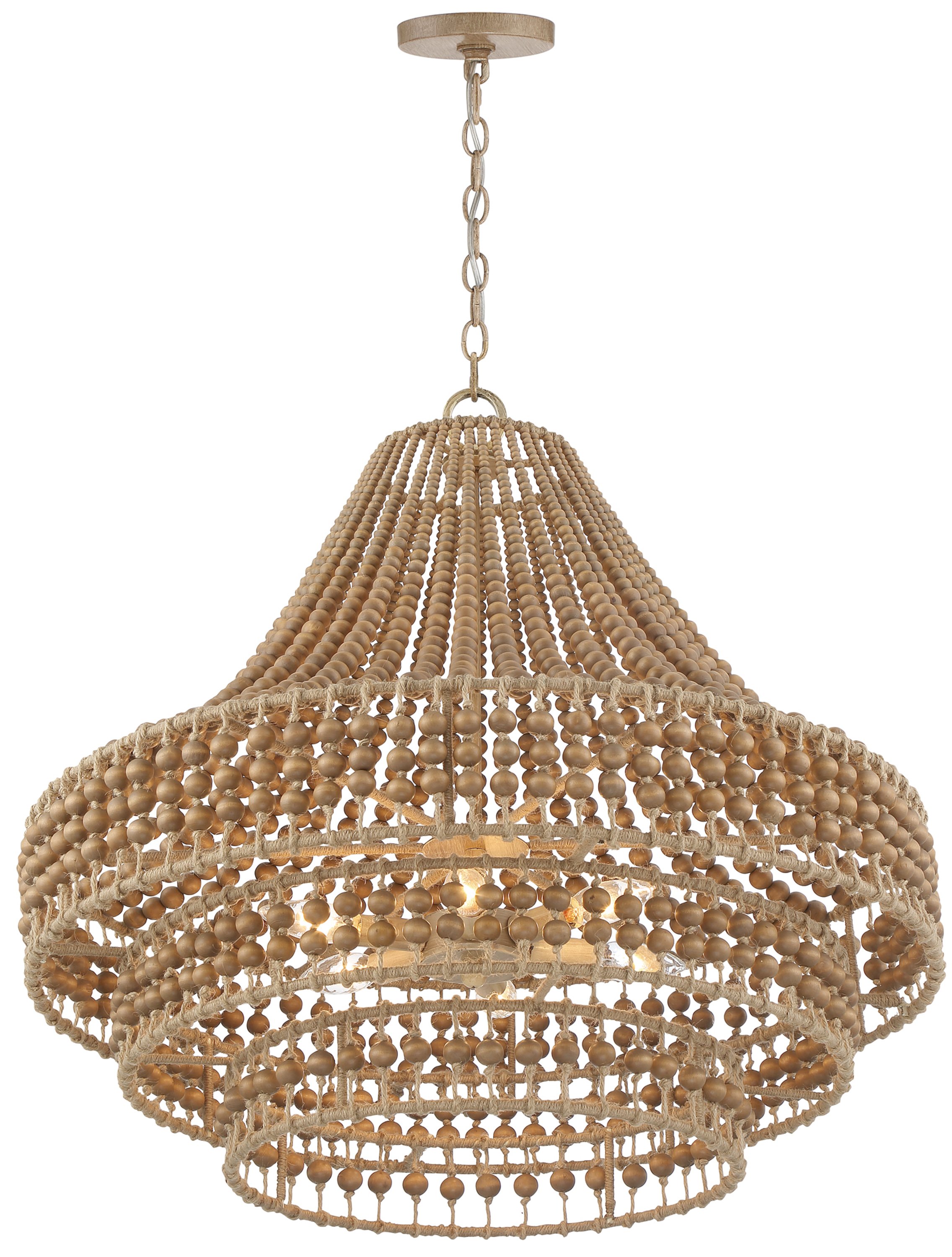 Silas 6-Light Beaded Chandelier, Natural Jute 11 Silas 6-Light Beaded Chandelier, Natural Jute