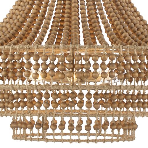 Silas 6-Light Beaded Chandelier, Natural Jute 17 Silas 6-Light Beaded Chandelier, Natural Jute