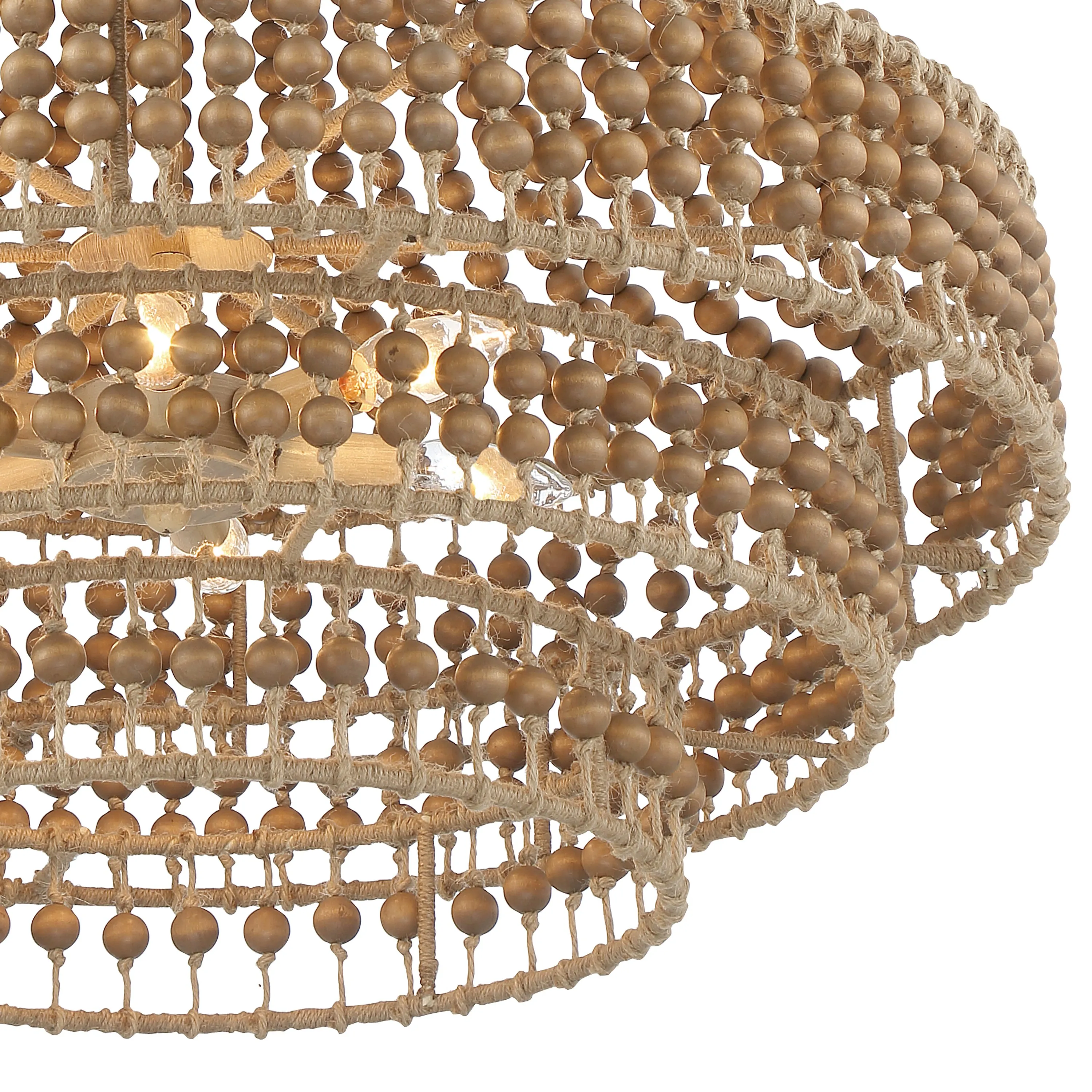 Silas 6-Light Beaded Chandelier, Natural Jute 5 Silas 6-Light Beaded Chandelier, Natural Jute
