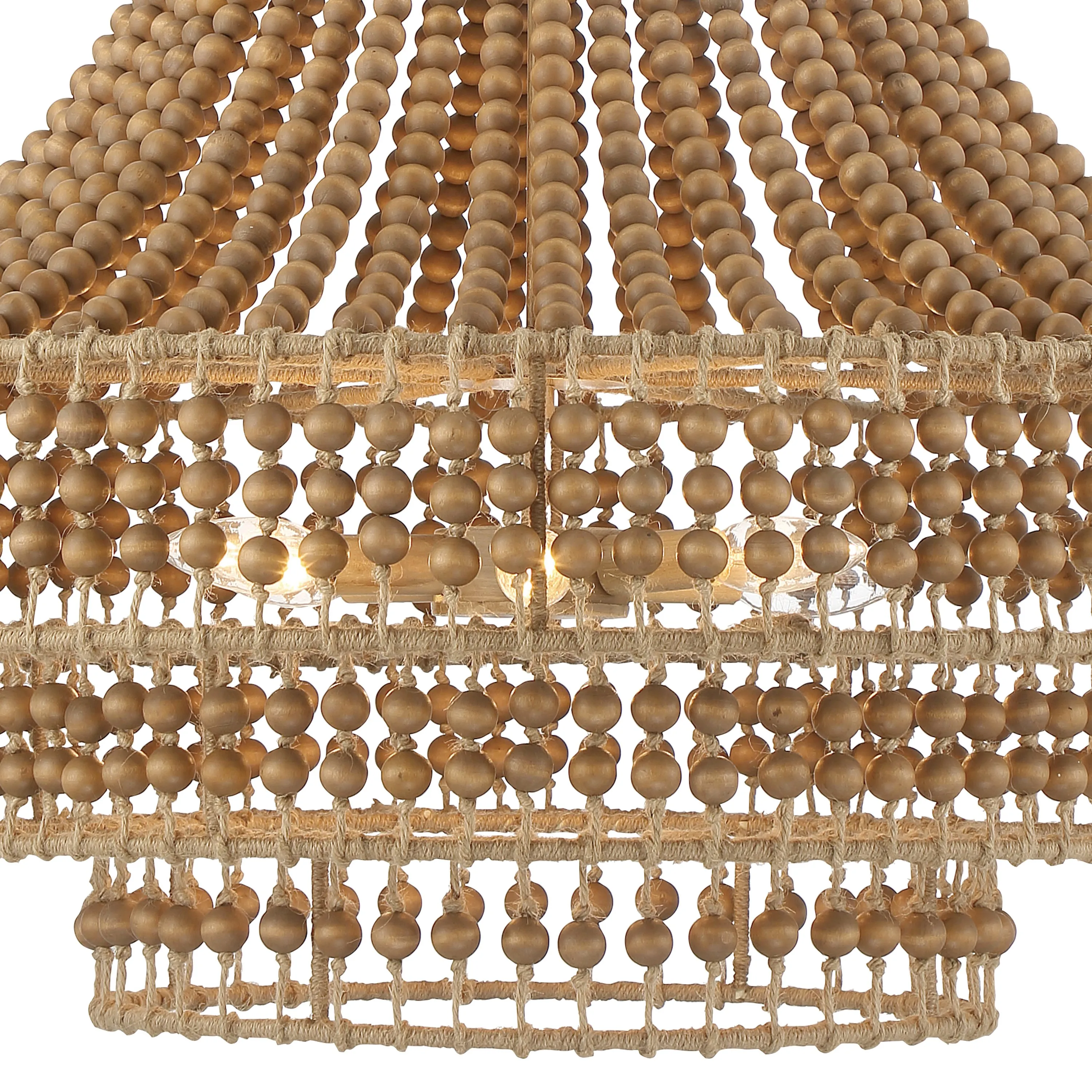 Silas 6-Light Beaded Chandelier, Natural Jute 7 Silas 6-Light Beaded Chandelier, Natural Jute