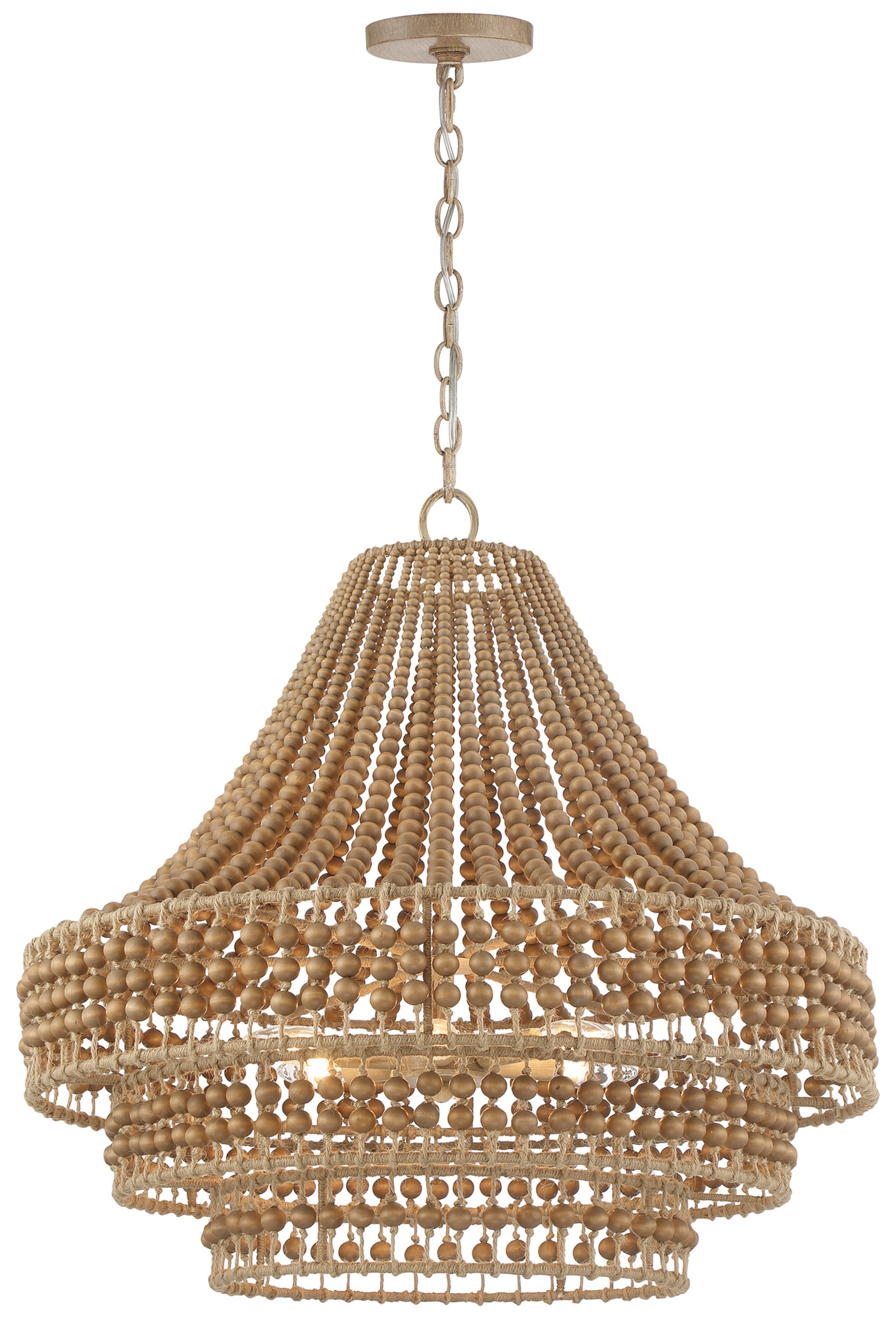 Silas 6-Light Beaded Chandelier, Natural Jute 8 Silas 6-Light Beaded Chandelier, Natural Jute