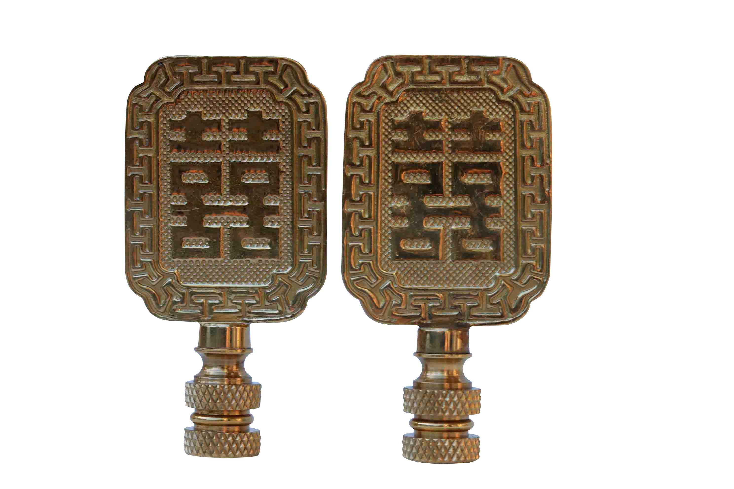 Double Happiness Lamp Finials - a Pair