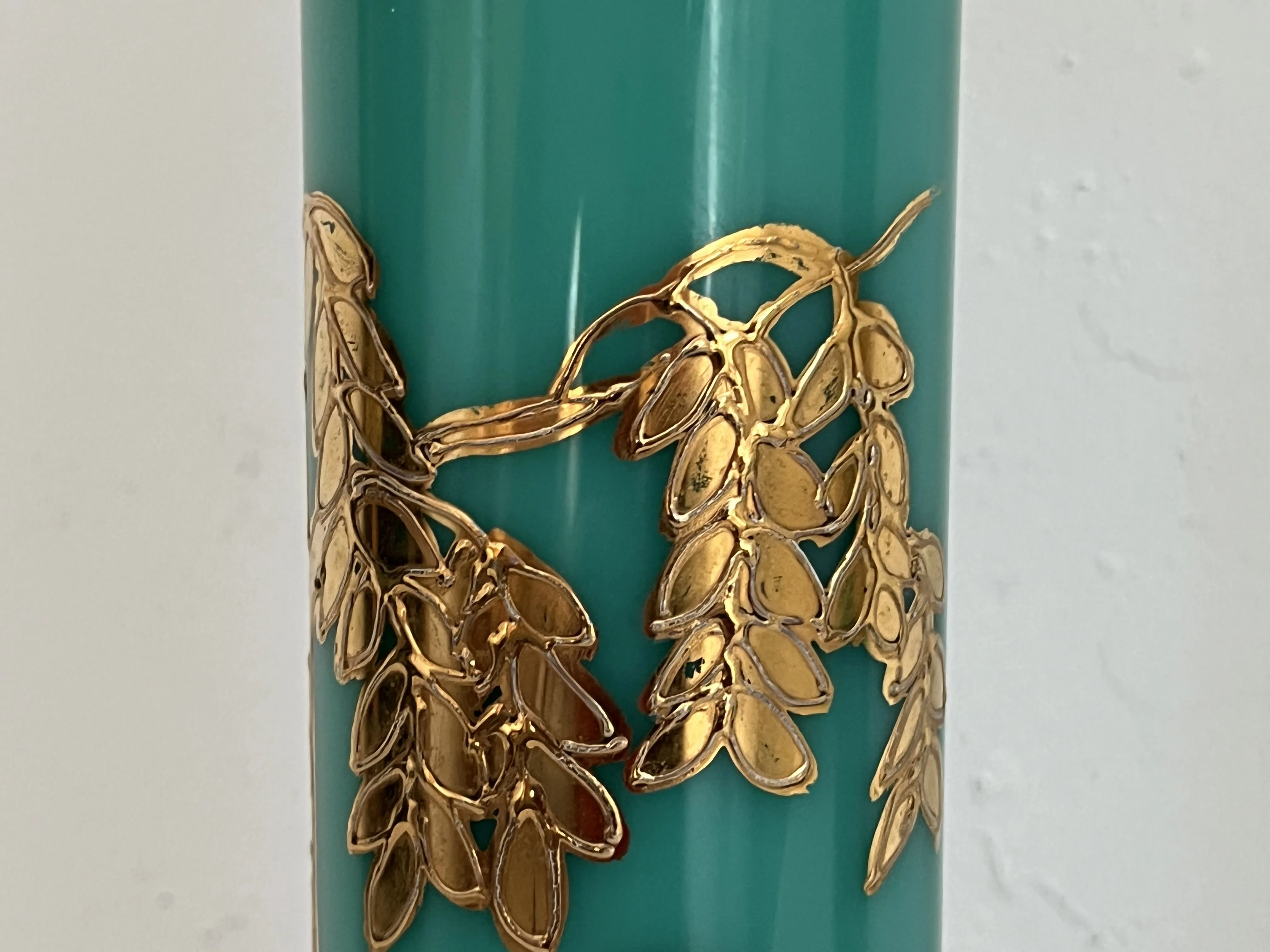 Turquoise Chinoiserie Lamps w/Shades 6 Turquoise Chinoiserie Lamps w/Shades
