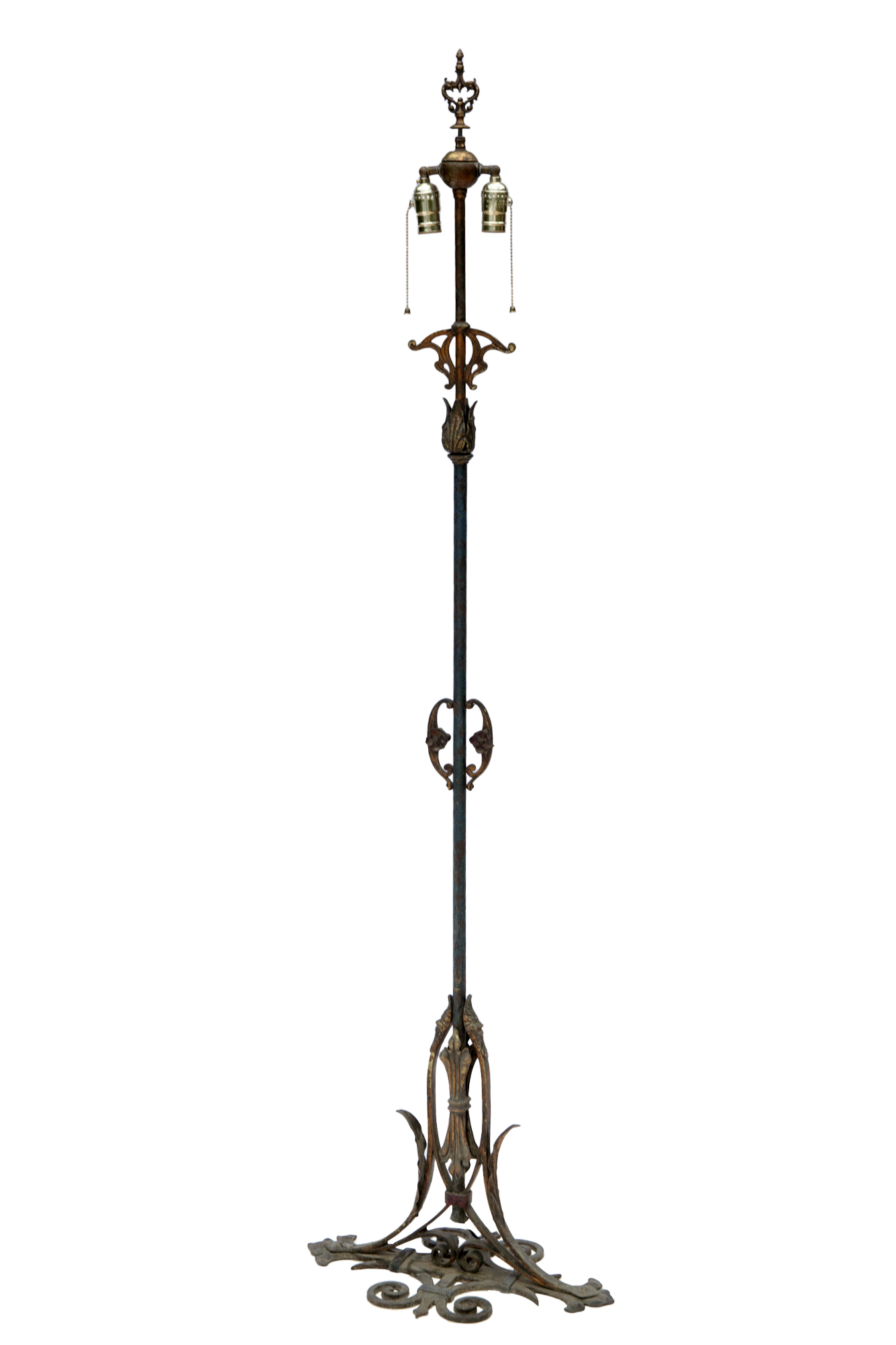 Art Noveau Bronze & Iron Floor Lamp 2 Art Noveau Bronze & Iron Floor Lamp
