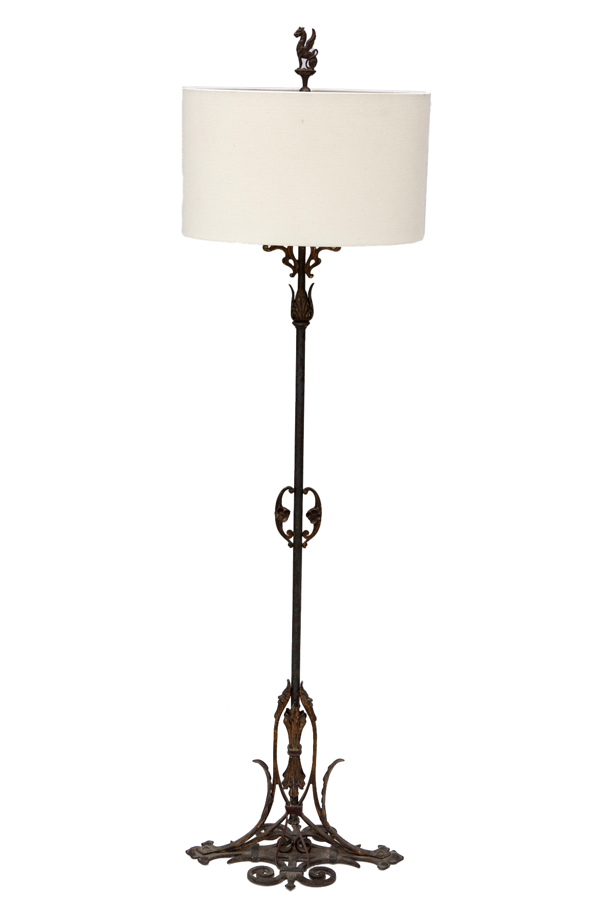 Art Noveau Bronze & Iron Floor Lamp 4 Art Noveau Bronze & Iron Floor Lamp