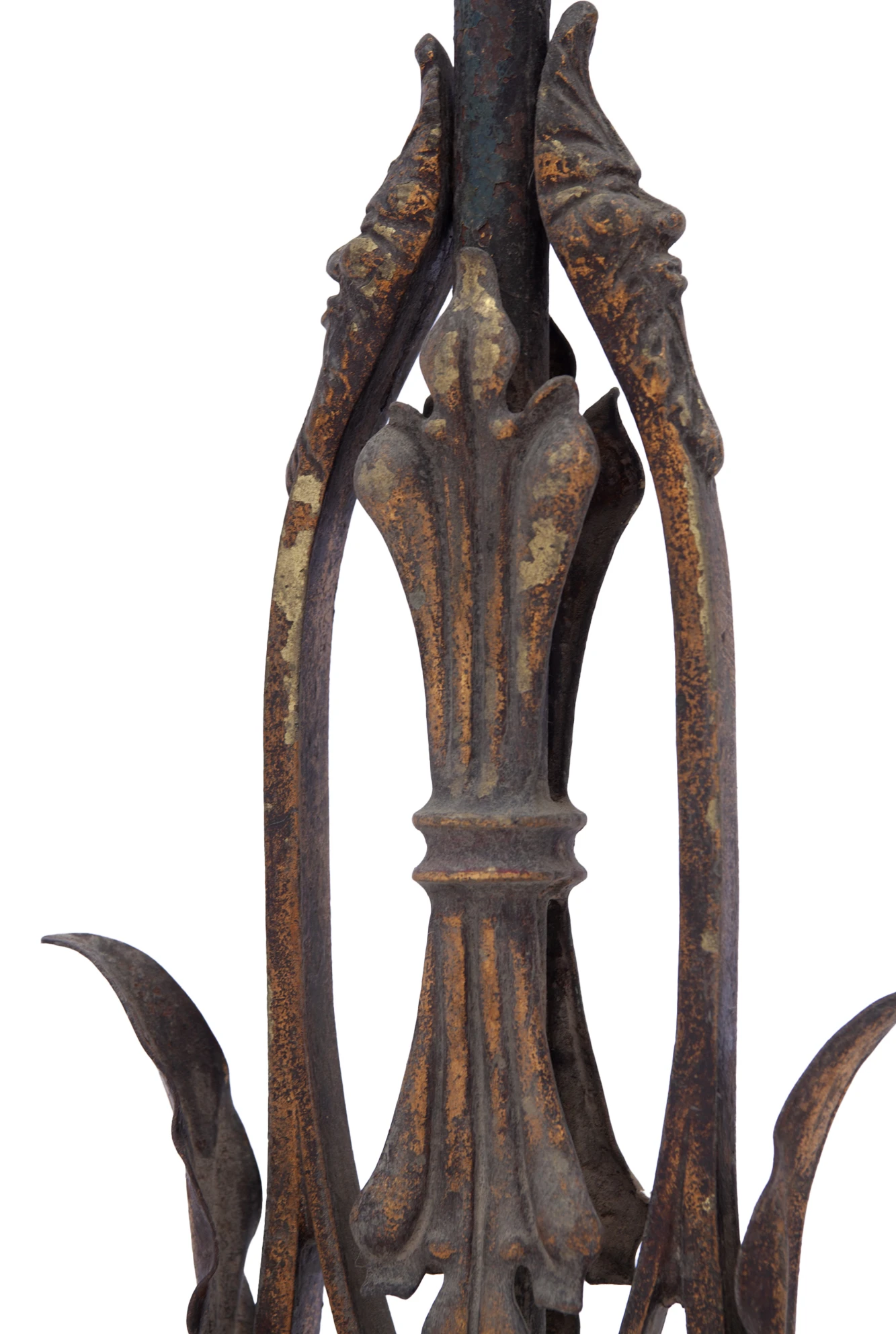 Art Noveau Bronze & Iron Floor Lamp 7 Art Noveau Bronze & Iron Floor Lamp