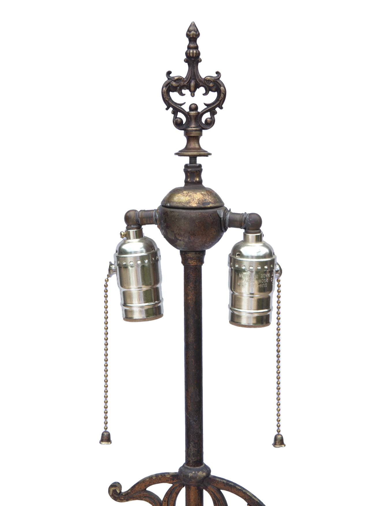 Art Noveau Bronze & Iron Floor Lamp 8 Art Noveau Bronze & Iron Floor Lamp