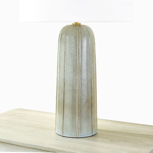 Kel 26" Table Lamp, Aged Brass/ Ceramic Reactive Ash 6 Kel 26" Table Lamp, Aged Brass/ Ceramic Reactive Ash
