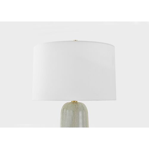 Kel 26" Table Lamp, Aged Brass/ Ceramic Reactive Ash 7 Kel 26" Table Lamp, Aged Brass/ Ceramic Reactive Ash