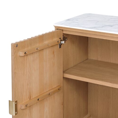 Elodie Reeded Marble Top Cabinet, Natural Ash 13 Elodie Reeded Marble Top Cabinet, Natural Ash
