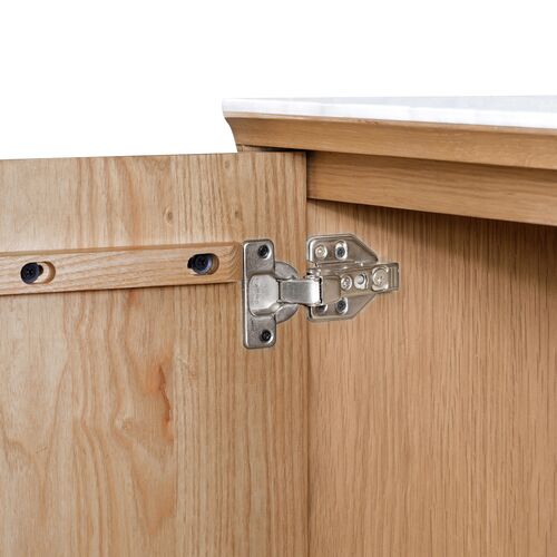 Elodie Reeded Marble Top Cabinet, Natural Ash 14 Elodie Reeded Marble Top Cabinet, Natural Ash