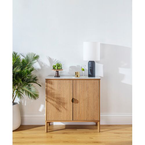 Elodie Reeded Marble Top Cabinet, Natural Ash 17 Elodie Reeded Marble Top Cabinet, Natural Ash