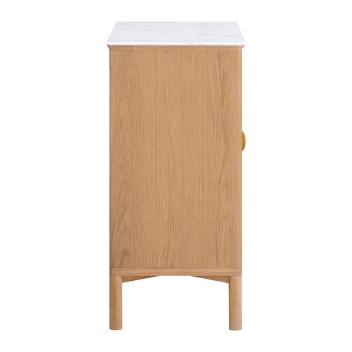 Elodie Reeded Marble Top Cabinet, Natural Ash 4 Elodie Reeded Marble Top Cabinet, Natural Ash