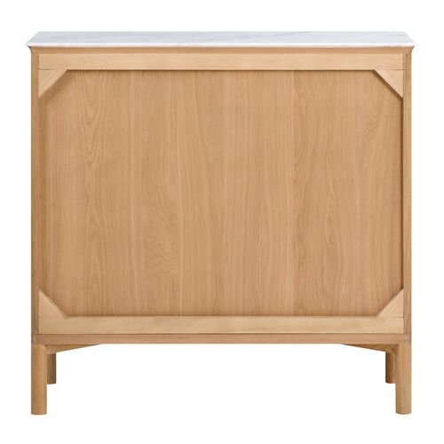 Elodie Reeded Marble Top Cabinet, Natural Ash 5 Elodie Reeded Marble Top Cabinet, Natural Ash