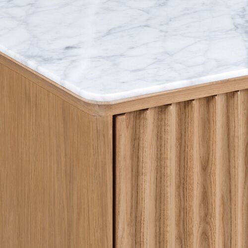 Elodie Reeded Marble Top Cabinet, Natural Ash 6 Elodie Reeded Marble Top Cabinet, Natural Ash