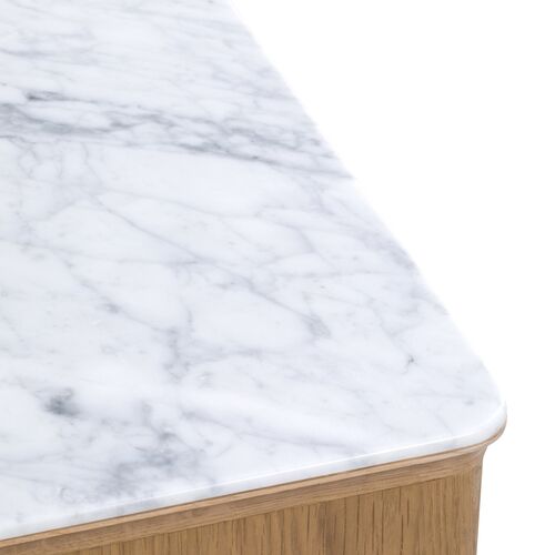 Elodie Reeded Marble Top Cabinet, Natural Ash 8 Elodie Reeded Marble Top Cabinet, Natural Ash