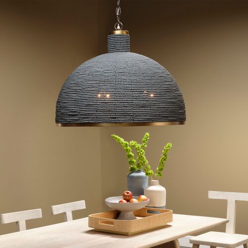 Big Sur Beaded Chandelier, Slate Blue 5 Big Sur Beaded Chandelier, Slate Blue