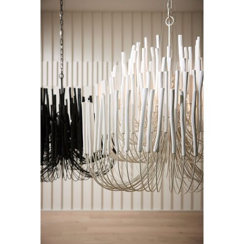 Tilda Large 6-Light Wooden Chandelier, Black 9 Tilda Large 6-Light Wooden Chandelier, Black