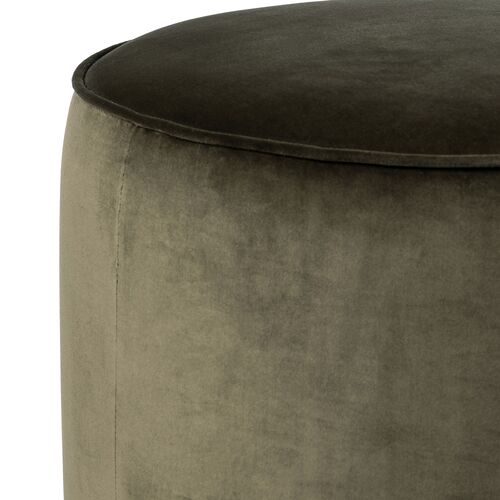 Janessa Round Ottoman, Surrey Olive Velvet 5 Janessa Round Ottoman, Surrey Olive Velvet