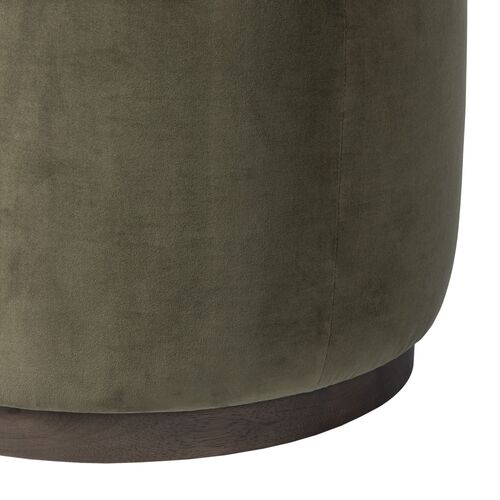 Janessa Round Ottoman, Surrey Olive Velvet 6 Janessa Round Ottoman, Surrey Olive Velvet