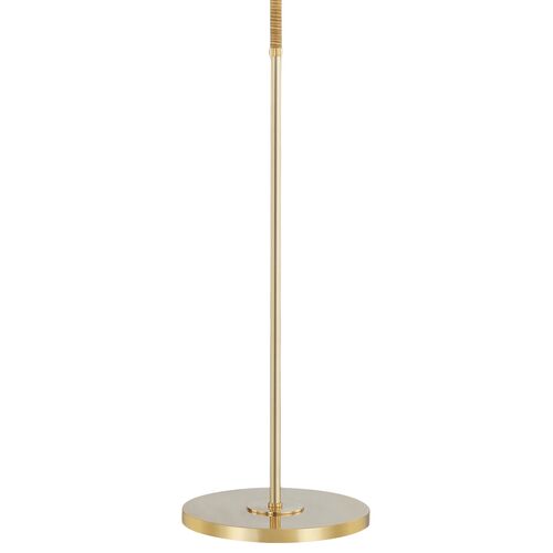 Dorset Floor Lamp, Rattan/Aged Brass 2 Dorset Floor Lamp, Rattan/Aged Brass