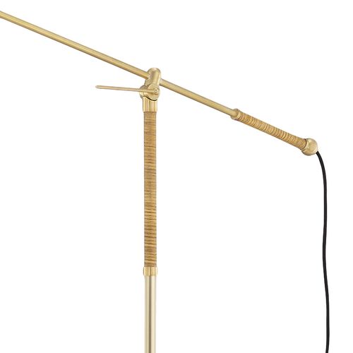 Dorset Floor Lamp, Rattan/Aged Brass 3 Dorset Floor Lamp, Rattan/Aged Brass