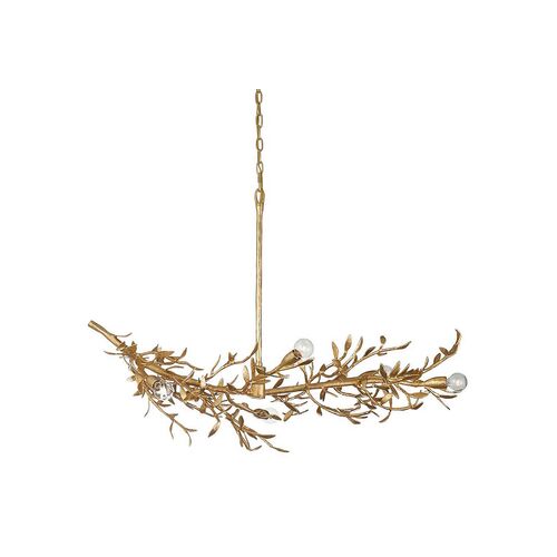 Mandeville Linear Chandelier, Antique Gold Leaf 1 Mandeville Linear Chandelier, Antique Gold Leaf