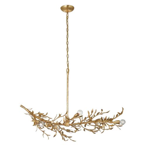 Mandeville Linear Chandelier, Antique Gold Leaf 2 Mandeville Linear Chandelier, Antique Gold Leaf