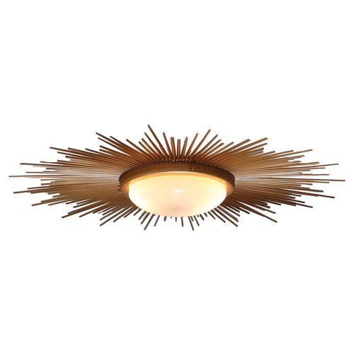 Sunburst Flush Mount, Gold