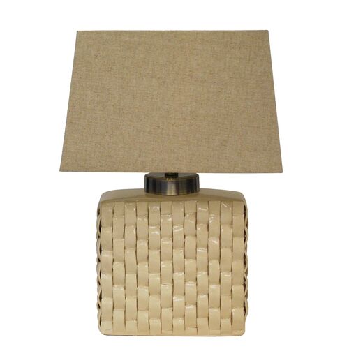 Tereese Porcelain Weave Design Table Lamp, Cream 1 Tereese Porcelain Weave Design Table Lamp, Cream