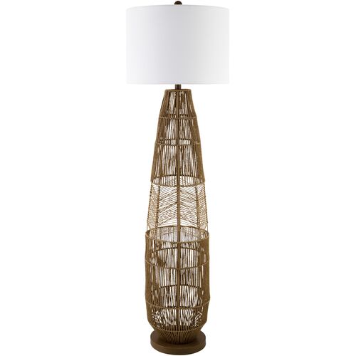 Mael Open Body Rattan Floor Lamp, Wheat 1 Mael Open Body Rattan Floor Lamp, Wheat