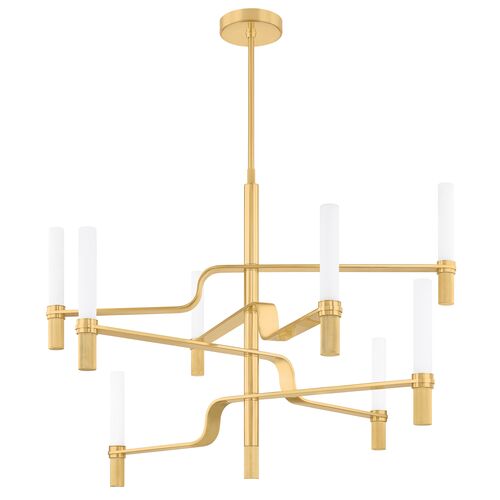 Liorah Chandelier, Aged Brass/Matte Cloud Glass 1 Liorah Chandelier, Aged Brass/Matte Cloud Glass