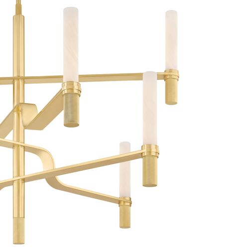 Liorah Chandelier, Aged Brass/Matte Cloud Glass 6 Liorah Chandelier, Aged Brass/Matte Cloud Glass