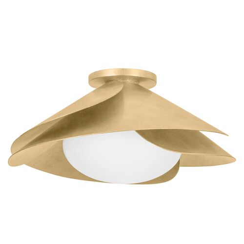Beatrix Petal Flush Mount, Vintage Gold Leaf 1 Beatrix Petal Flush Mount, Vintage Gold Leaf