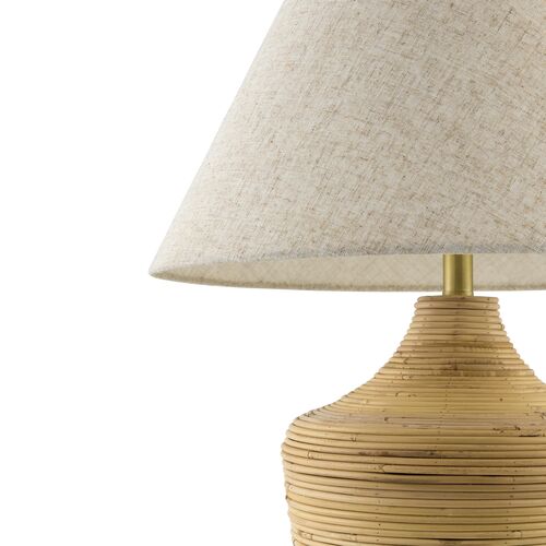 Naida Rattan Table Lamp, Beige/Natural 3 Naida Rattan Table Lamp, Beige/Natural