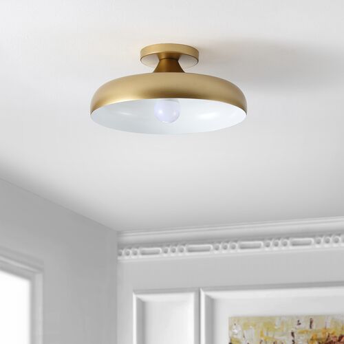 Lala 13.25" Flush Mount, Gold 2 Lala 13.25" Flush Mount, Gold
