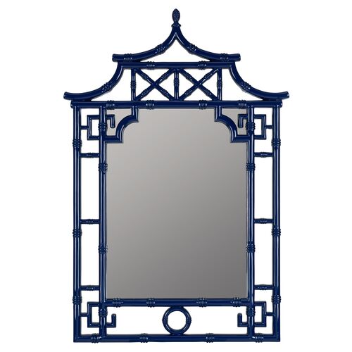 Isla Chinoiserie Wall Mirror, Cobalt