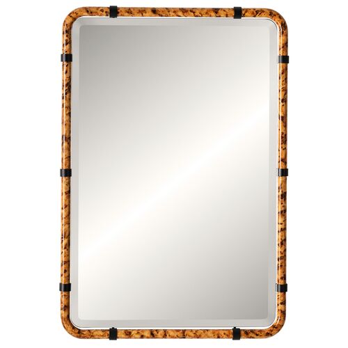 Valoryn 24" x 35" Bamboo Wall Mirror, Tortoise Shell 1 Valoryn 24" x 35" Bamboo Wall Mirror, Tortoise Shell