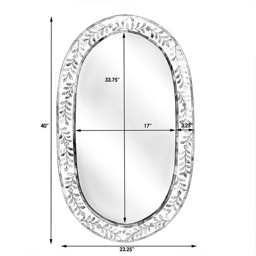 Imani Bone Inlay Wall Mirror, Blue/White 5 Imani Bone Inlay Wall Mirror, Blue/White
