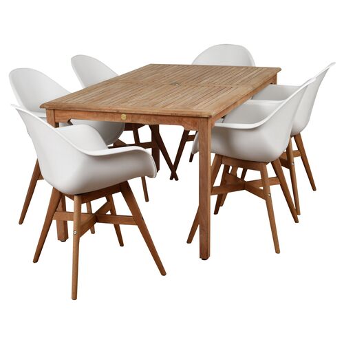 Charlotte 7-Pc Amazonia Dining Set, White