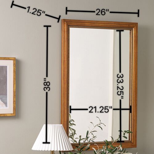 Rosemary Rectangular Wall Mirror, Antique Gold 9 Rosemary Rectangular Wall Mirror, Antique Gold