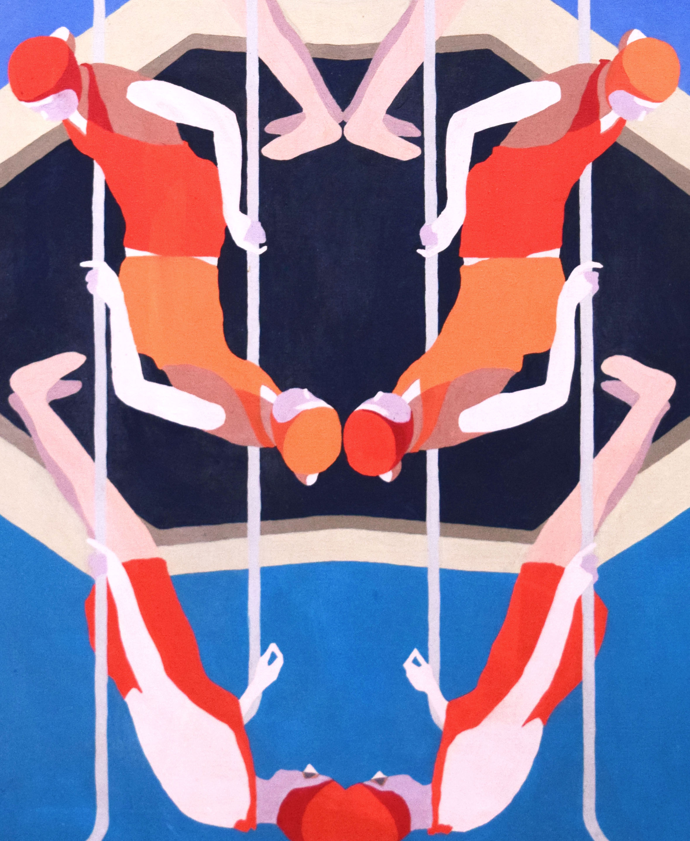Moderinst Painting of Swimmers 1969 4 Moderinst Painting of Swimmers 1969