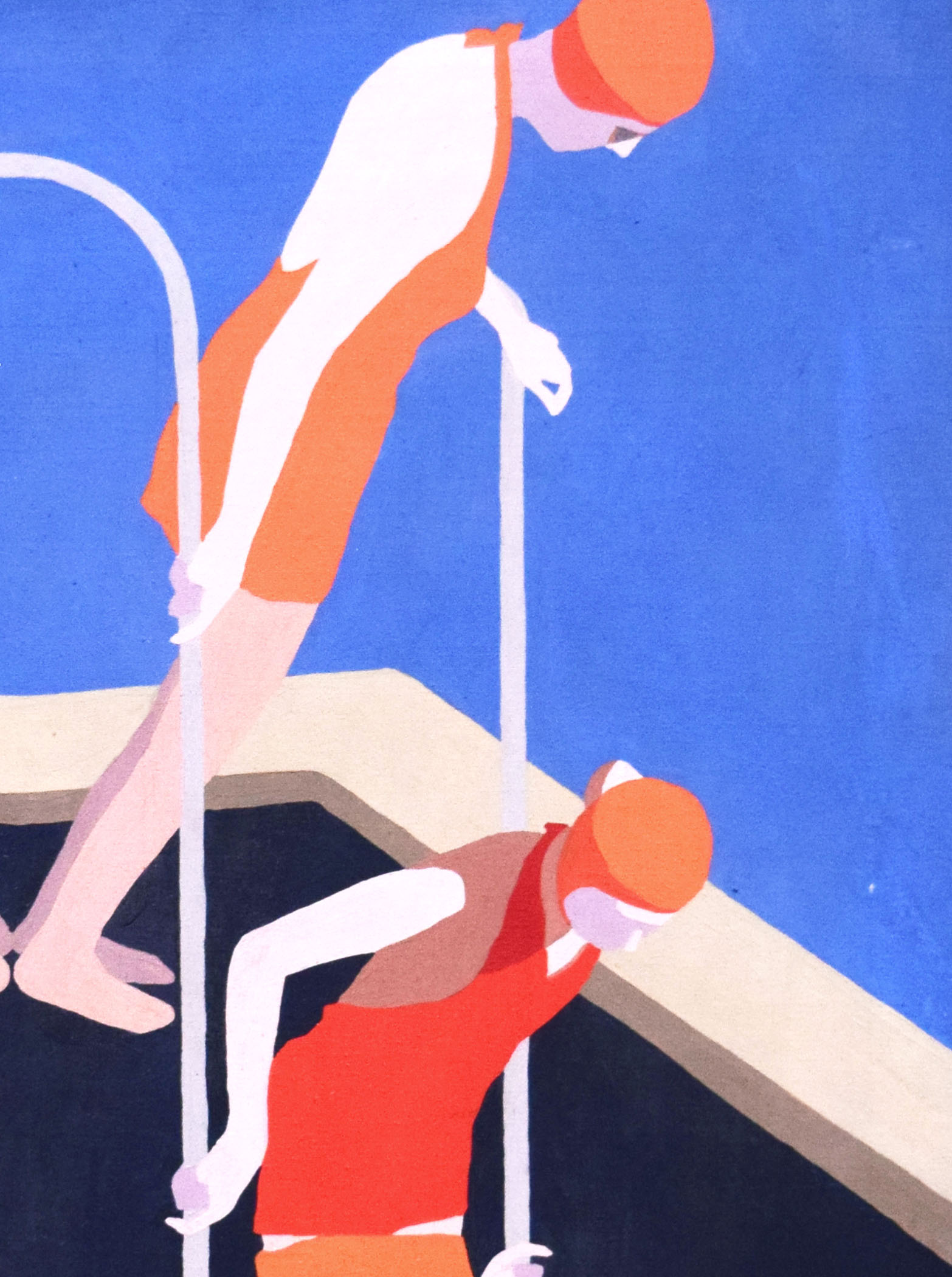 Moderinst Painting of Swimmers 1969 5 Moderinst Painting of Swimmers 1969