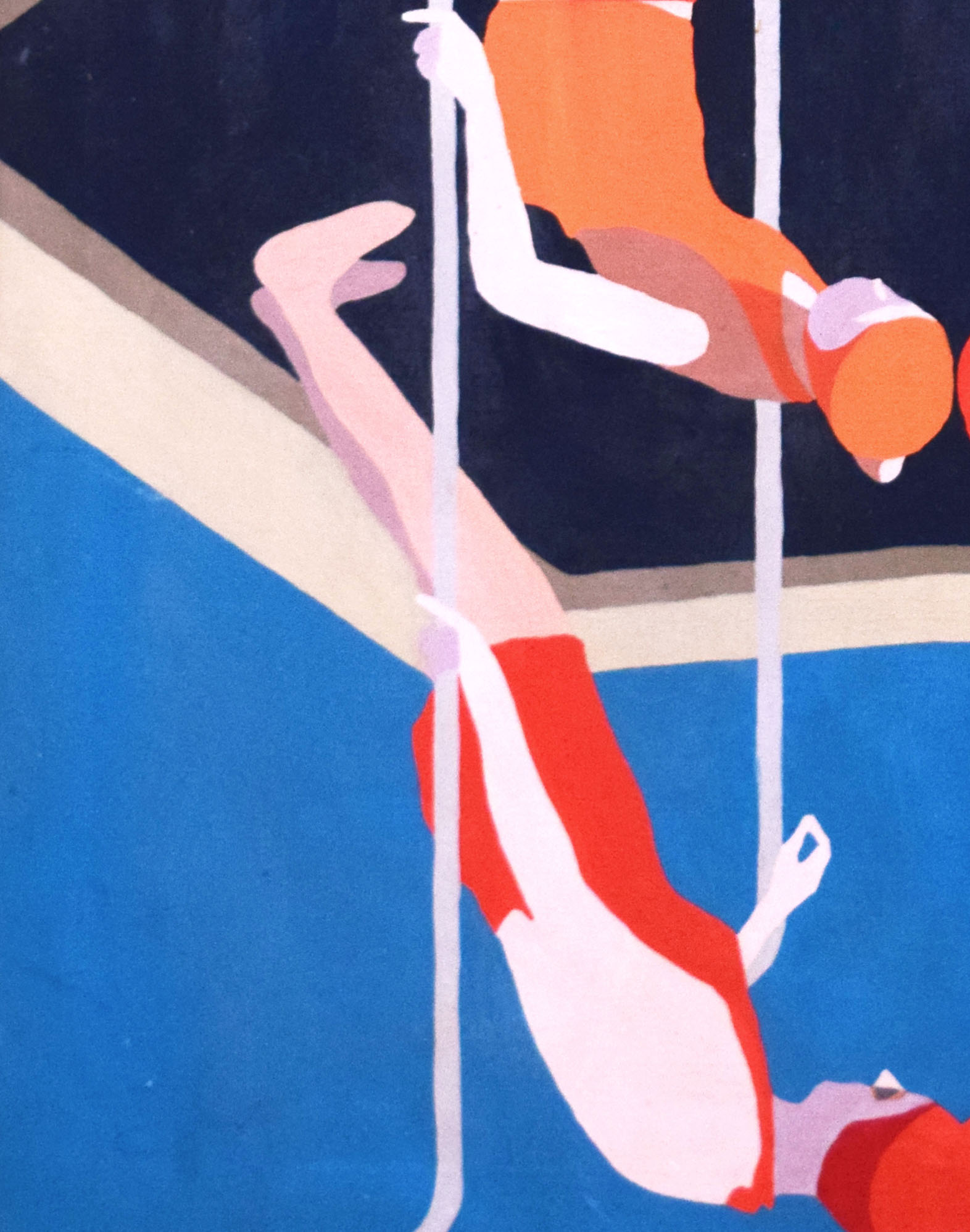 Moderinst Painting of Swimmers 1969 6 Moderinst Painting of Swimmers 1969