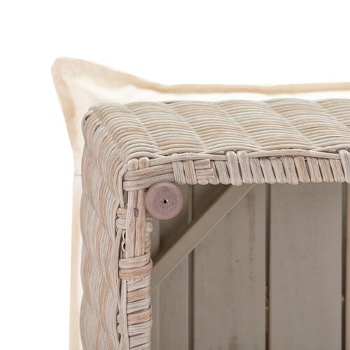 Makenna Wicker Outdoor Ottoman, Natural/Cream 11 Makenna Wicker Outdoor Ottoman, Natural/Cream