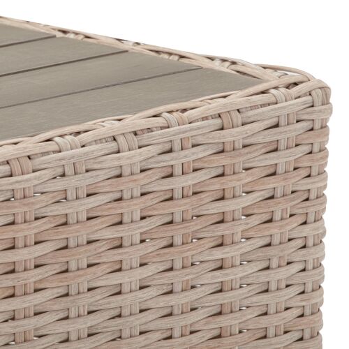 Makenna Wicker Outdoor Ottoman, Natural/Cream 9 Makenna Wicker Outdoor Ottoman, Natural/Cream