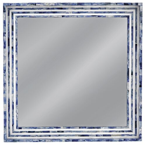 Grafton Bone Inlay Wall Mirror, Blue/Cream 1 Grafton Bone Inlay Wall Mirror, Blue/Cream